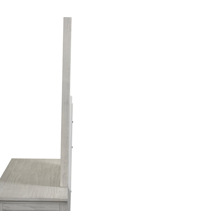 Deavian - Rectangular Dresser Mirror - Weathered White Finish