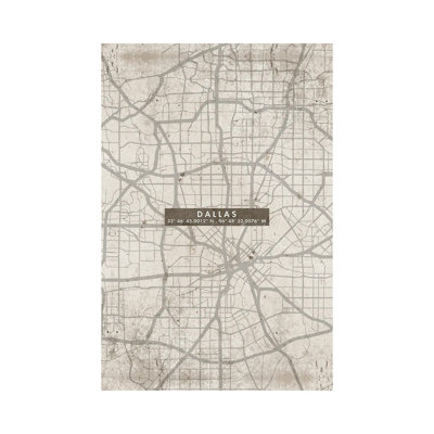 Dallas City Map Abstract - Wrapped Canvas Print