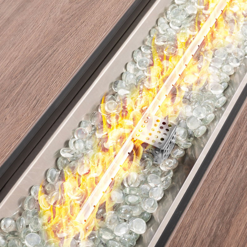 Outdoor 43’’ Fire Pit Table, 50,000 Btu Propane Fire Pit With Lid