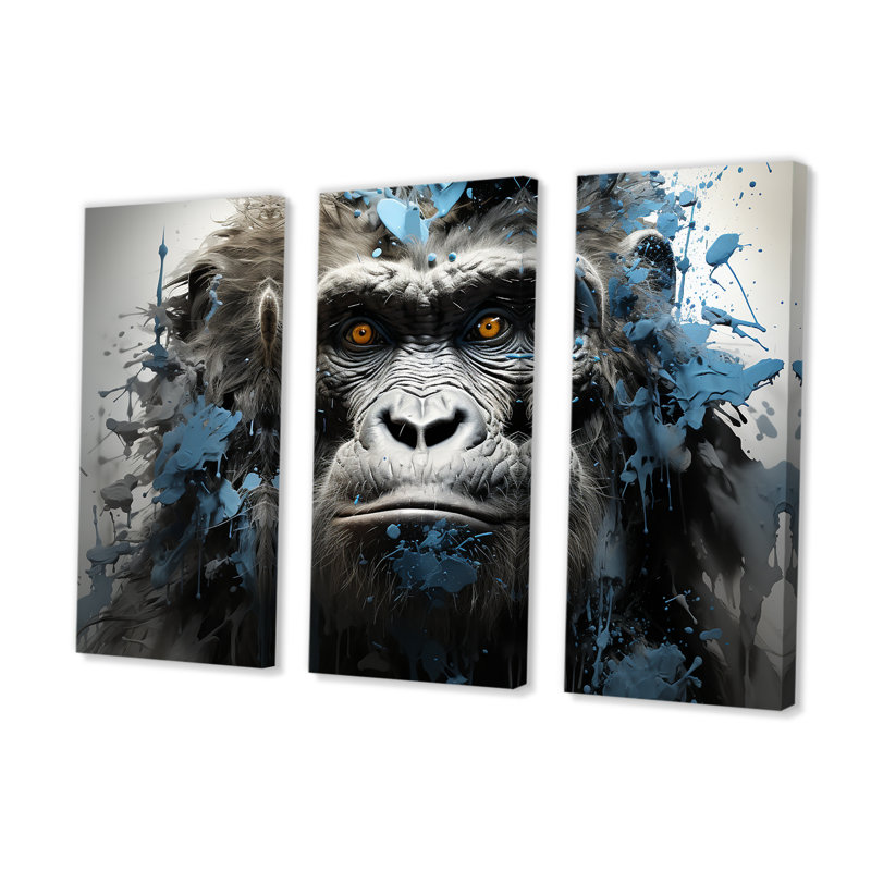«Black Gorilla Graffiti - Gorilla», ensemble d'art mural, H 28 po x l 36 po