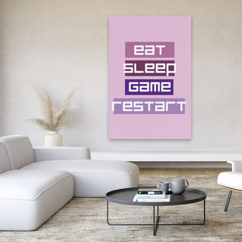 «Eat Sleep Restart - Contemporary Eat Sleep Game Restart Gaming Lifestyle», H 60 po x l 40 po