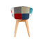 Fauteuil demi-tonneau l 15,74 po Kostiantyn avec siège patchwork, chaise de salle à manger pour la salle à manger-86882360
