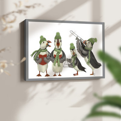 Puffin Quartet - Reproduction encadrée - Restickable