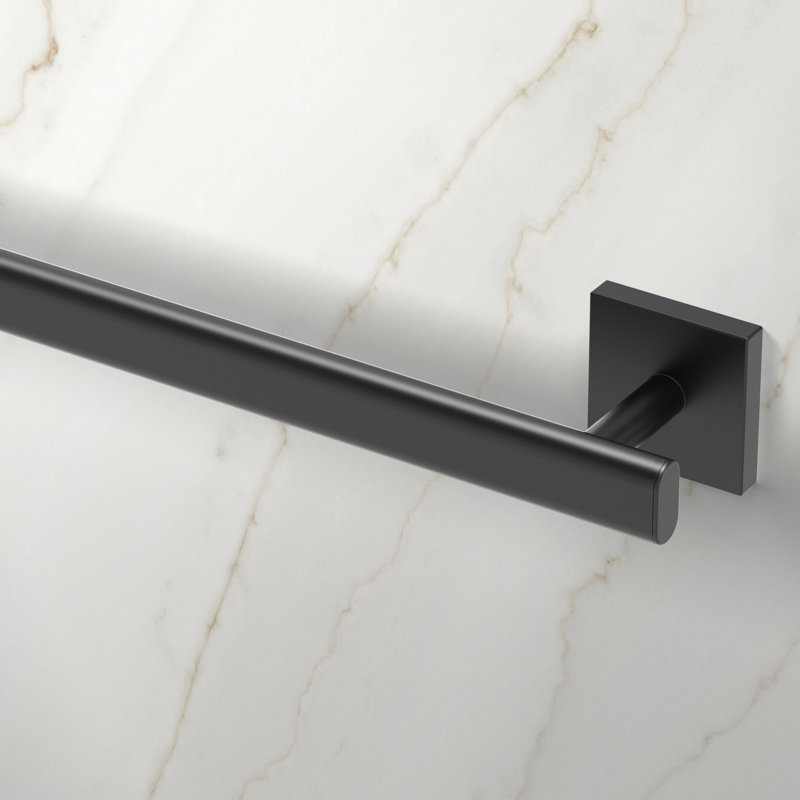 Porte-serviettes mural Elevate | Porte-serviettes pour salle de bain, Noir mat, H 2 po x L 26,38 po x P 2,6 po