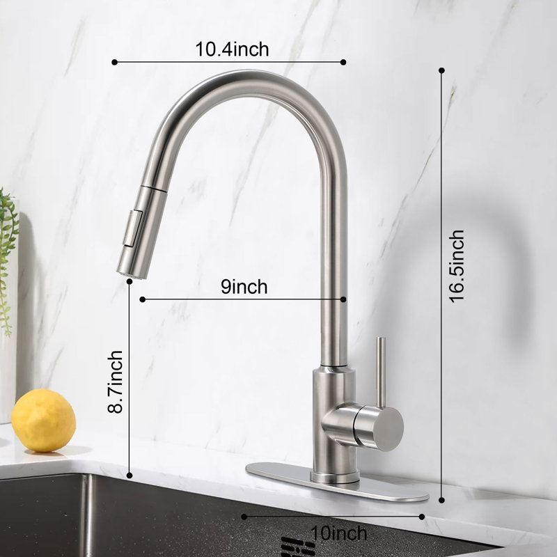 NOVEL Pull Down Kitchen Faucet, Brushed Nickel