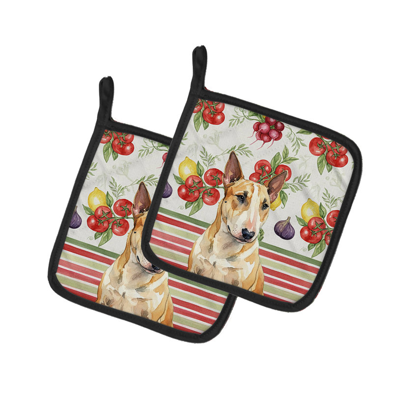 Paire de porte-casseroles miniature Bull Terrier