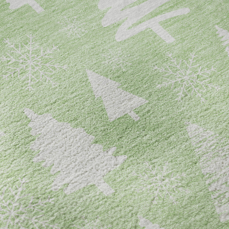 Premium Machine Washable Dockside AMF1815 Christmas Trees Rug, Rectangle 9' x 12'