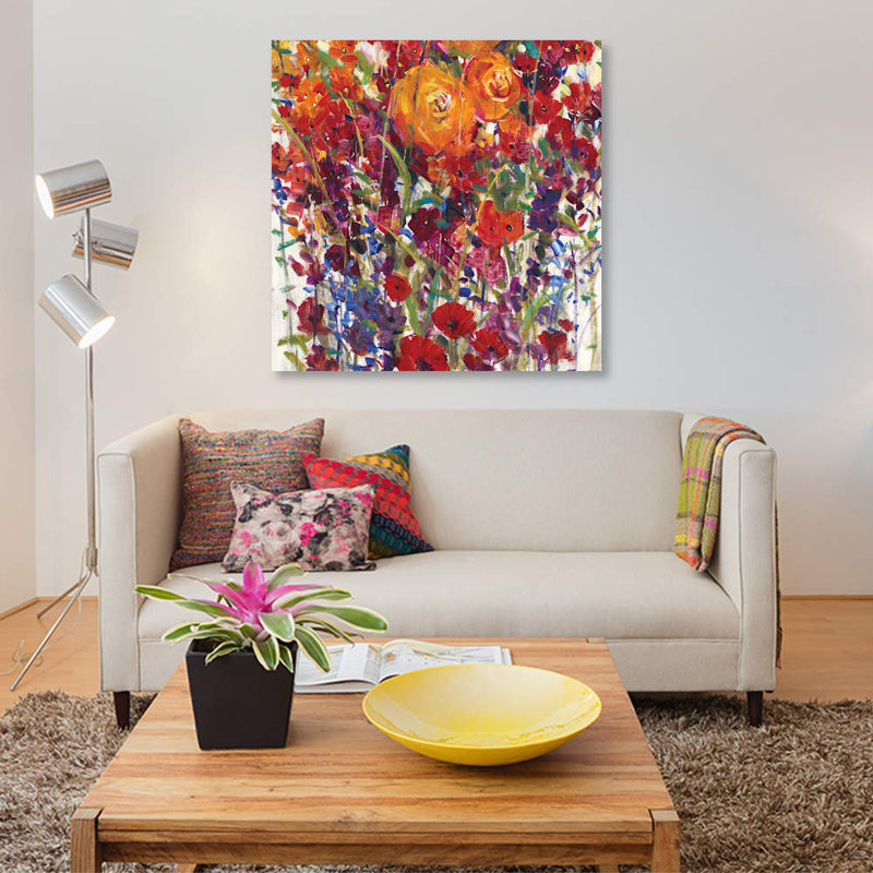 « mixed bouquet iii », reproduction sur toile, H 12 po x l 12 po x P 0,75 po, Toile tendue, Pas de tapis