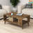 Modern 2-Tier Coffee Table, Walnut Color, 35.4 x 21.3 x 16.5 inches | 100% Melamine Coated Particle Board, Thickness: 0.7 inches | Durable Plastic Legs, Wall-Mountable, Stylish Design for Living Room & Office-1976134009