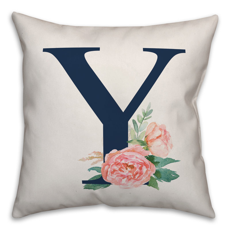 Housse et insert de coussin d'extérieur carré Monogram, Y