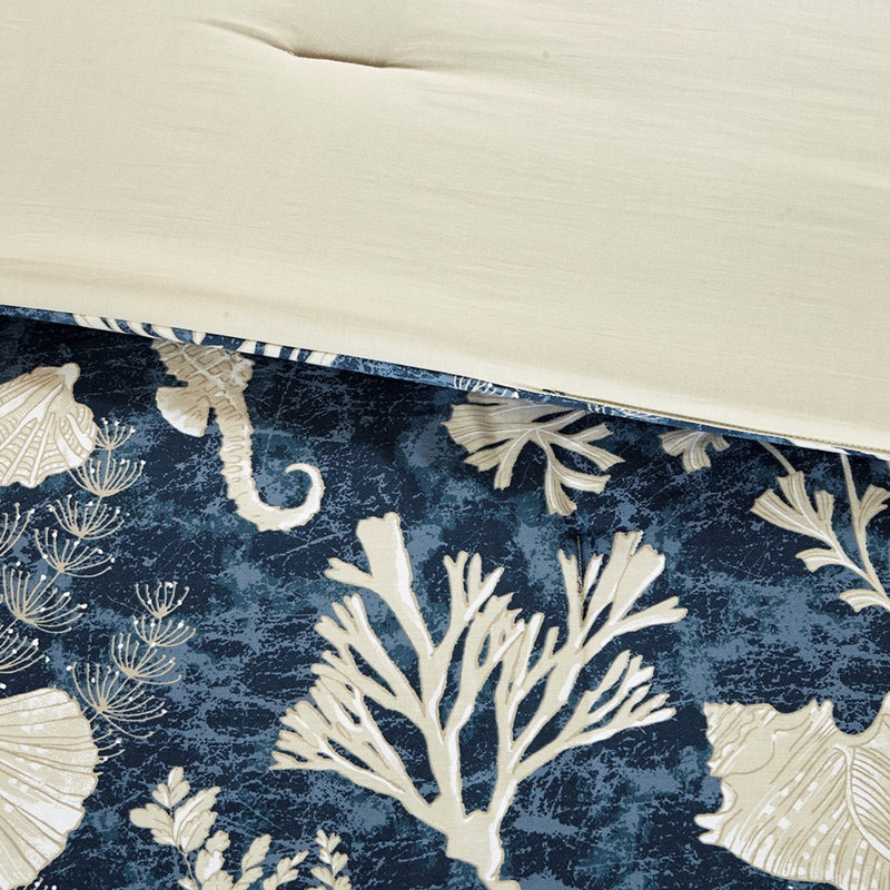 Édredon en coton 7 pièces Blue Queen, Édredon de grande taille et 6 pièces supplément
