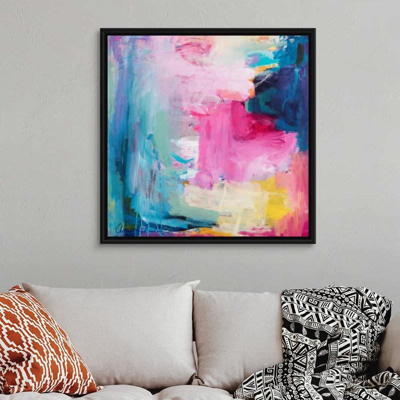 «Angelina» par Amira Rahim - impression, H 37,25 po x l 37,25 po, Toile encadrée, Noir