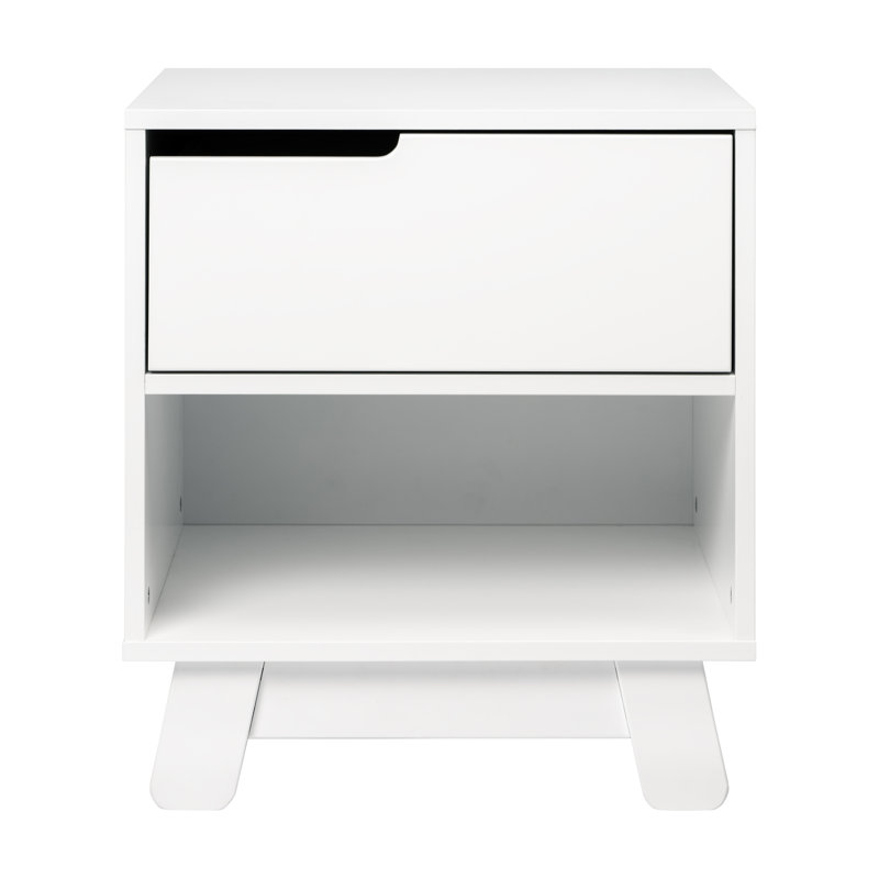 Hudson 1-Drawer Nightstand with USB Port, White