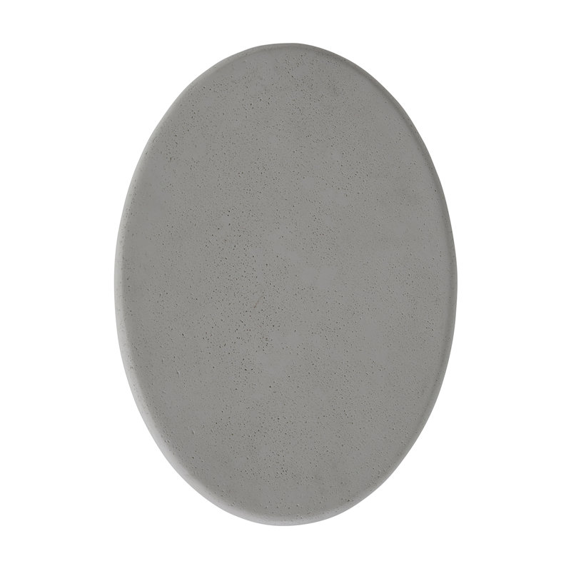 Elliptical White Cast Stone Oval Side Table
