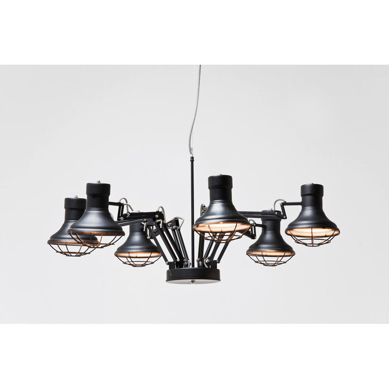 Spider 6-Light Shaded Chandelier