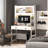 Shona 40'' W Rectangle Computer Desk with Hutch and Cabinet-341136045