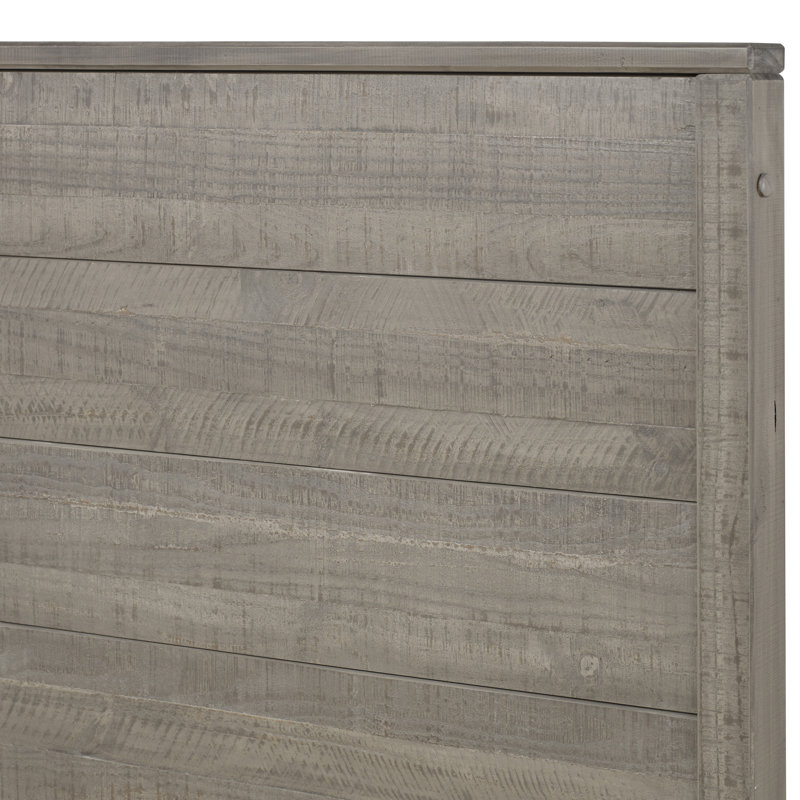 Lanora Solid Wood Panel Bed, Driftwood Gray, Queen