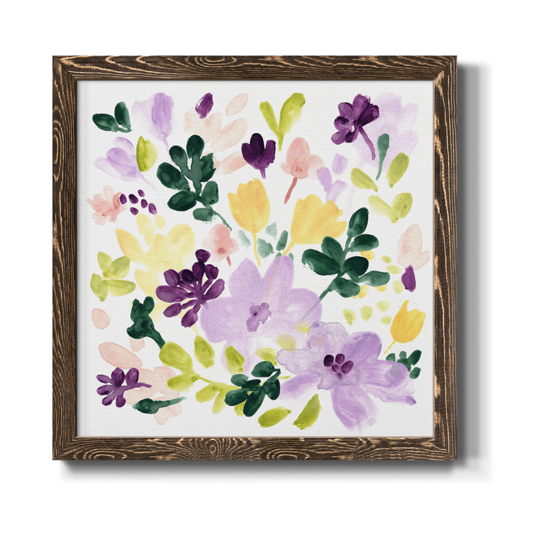 Lavender Meadow I - art mural encadré sur toile, Cadre noyer, H 31,5 po x l 31,5 po x P 1,5 po