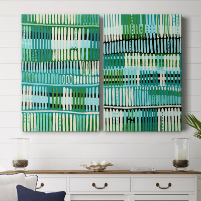 Teal Pattern I-Premium Gallery Wrapped Canvas -Ready to Hang