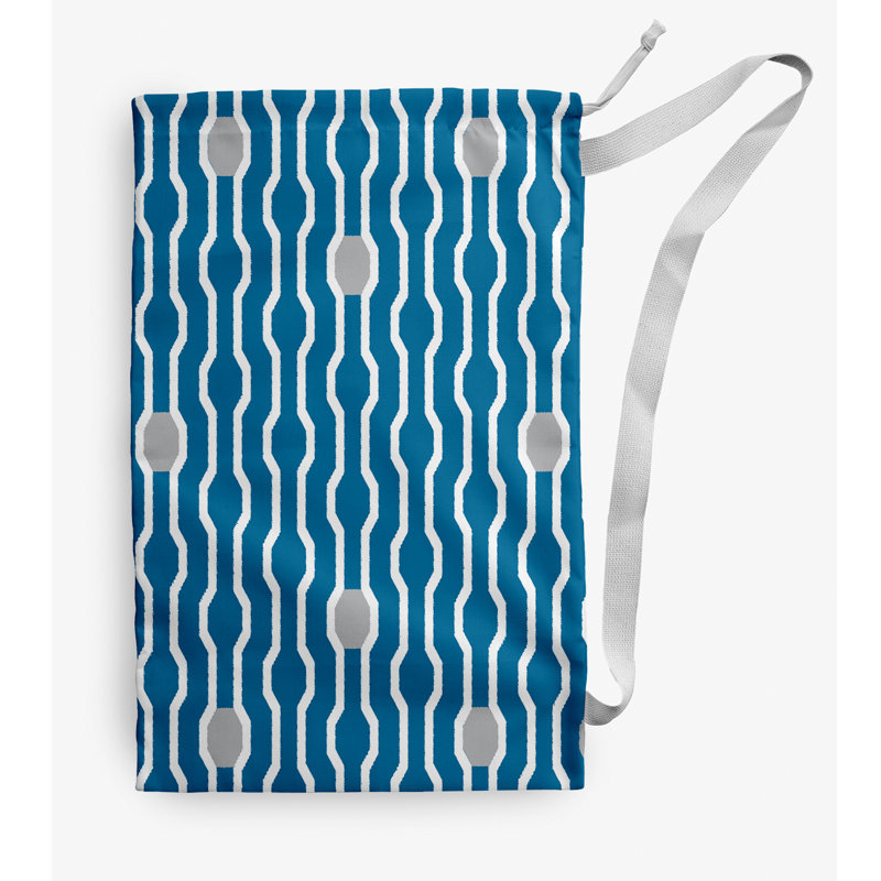 Sac à linge Nuts and Bolts, Moyen (H 36 po x l 28 po), Bleu / gris