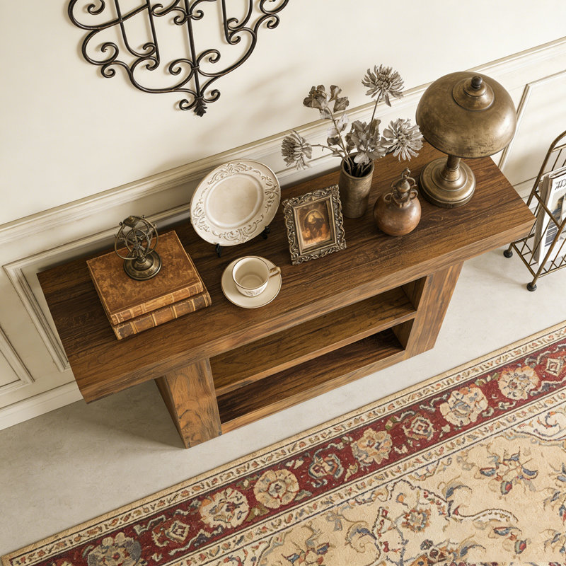 Farmhouse Entryway Console Table with U-Shaped Base