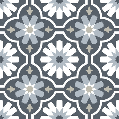 Sevilla 30.48 x 30.48 cm Cement Tile in White/Grey 10 Per Pack