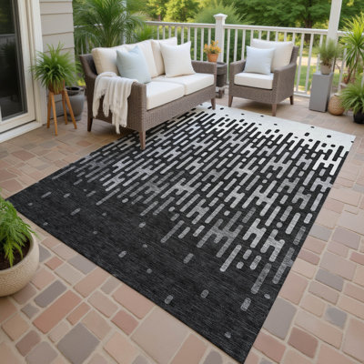 Machine Washable Indoor/Outdoor Chantille ACN2567 Abstract Rug