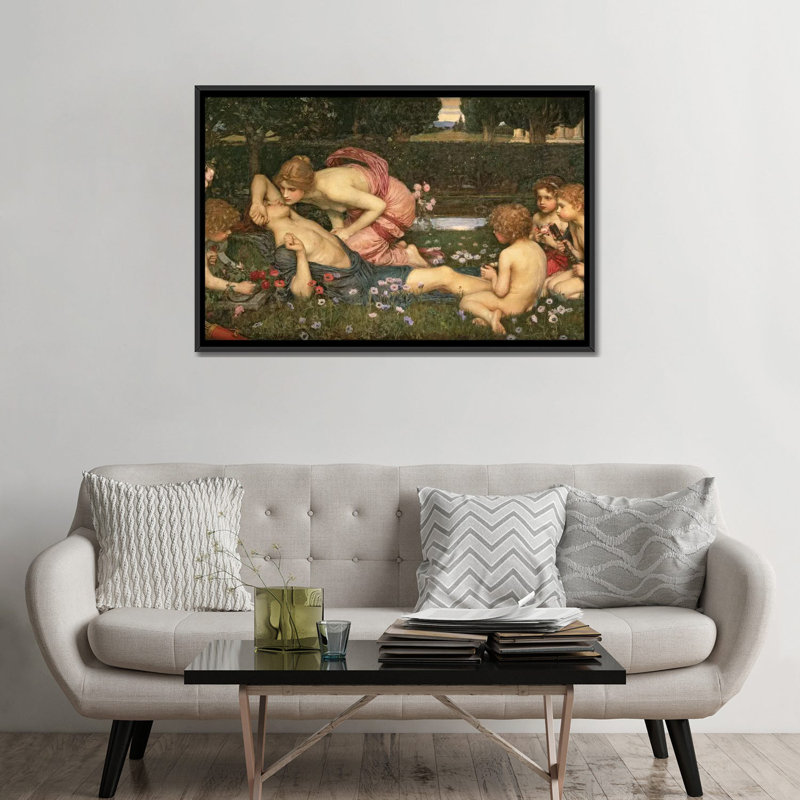 «The Awakening of Adonis, 1899» par John William Waterhouse, reproduction sur toile, H 18 po x l 26 po x P 1,5 po, Non mat