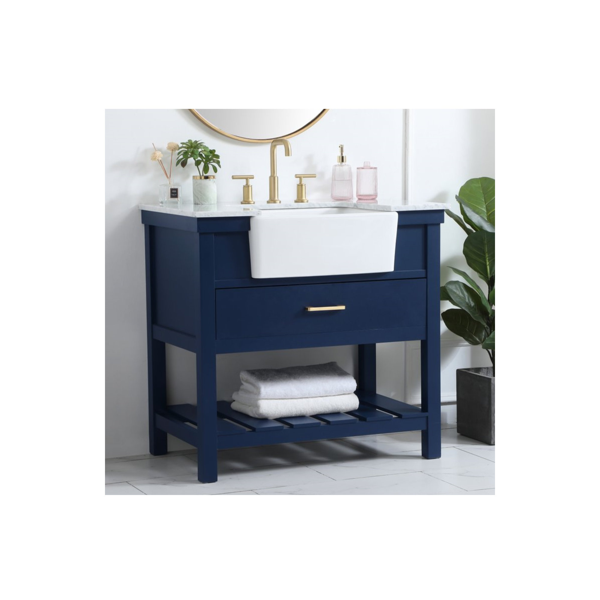 Pelaghia 36'' Single Bathroom Vanity, Blue