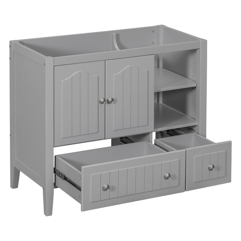 Base de meuble-lavabo simple 35,04 po seulement, Gris