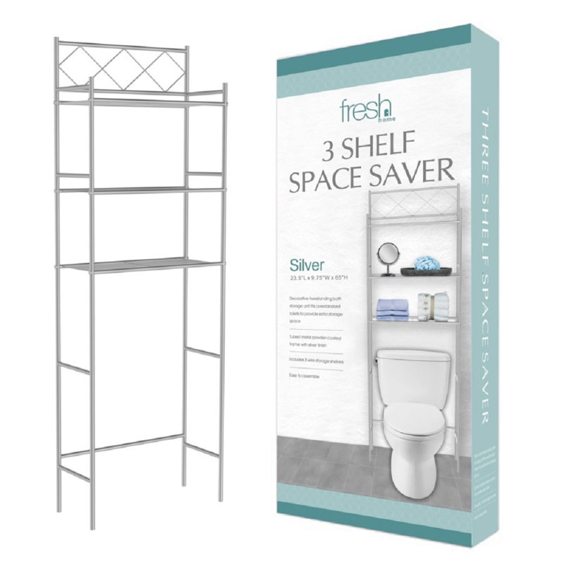 Steel Over The Toilet Storage, Silver