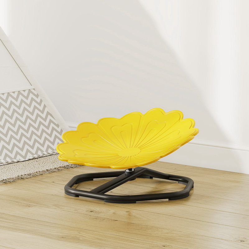 AIYAPLAY Kids Spinning Chair for Autism Flower Shaped Non-Slip Base Yellow