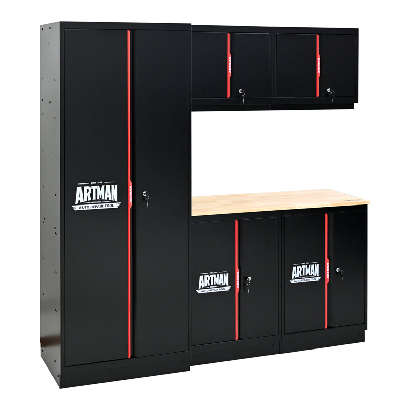 Steel Filing Cabinet With Compartments For Office Use, Storage, File Storage, Archives, And High and Low Cabinets--Black&Red