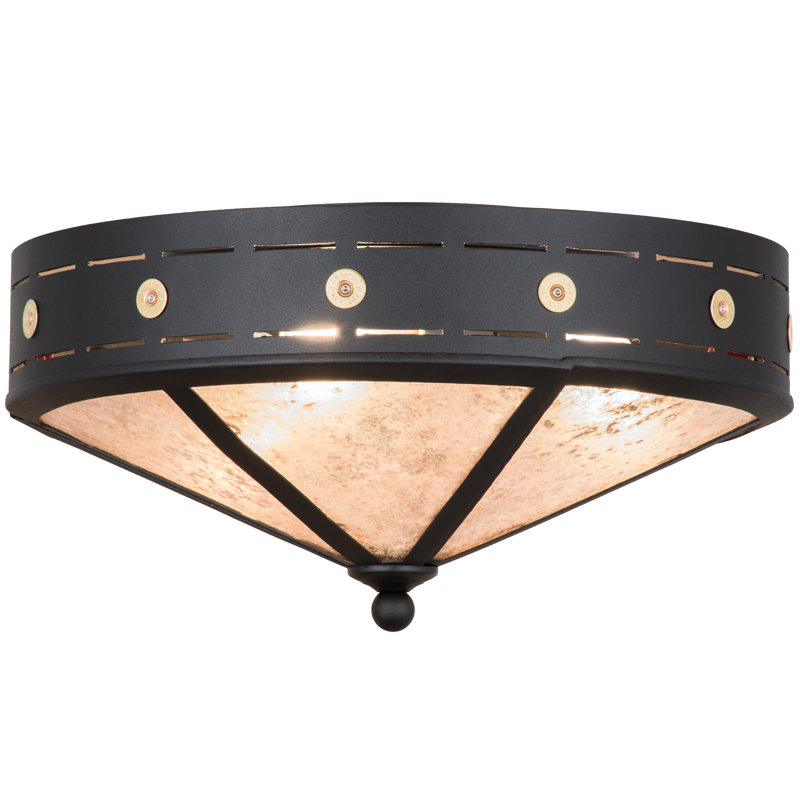 Rustic Lodge 3 - Light Flush Mount, 9" H x 18" W x 18" D, 3 Light