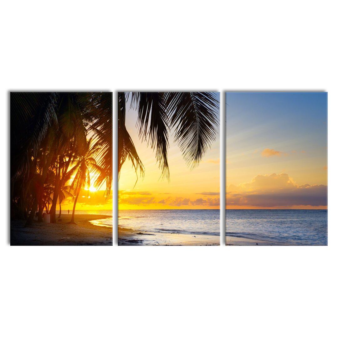 3-tlg. Leinwandbilder-Set Romantic Caribbean Beach