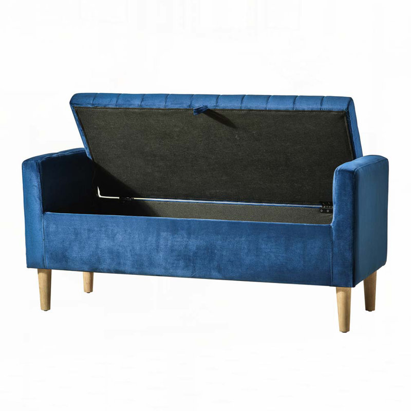 Banc de rangement avec repose-pieds 48 po, Bleu