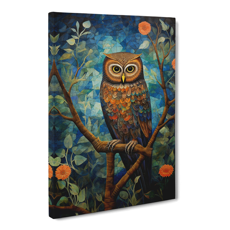 Owl Orphism No.2 - Wrapped Canvas Print, 76cm H x 50cm W x 3cm D