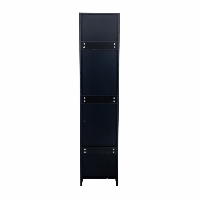 Stackable Wall Mounted Storage Cabinet for Living Room, Laundry, Kitchen, Black