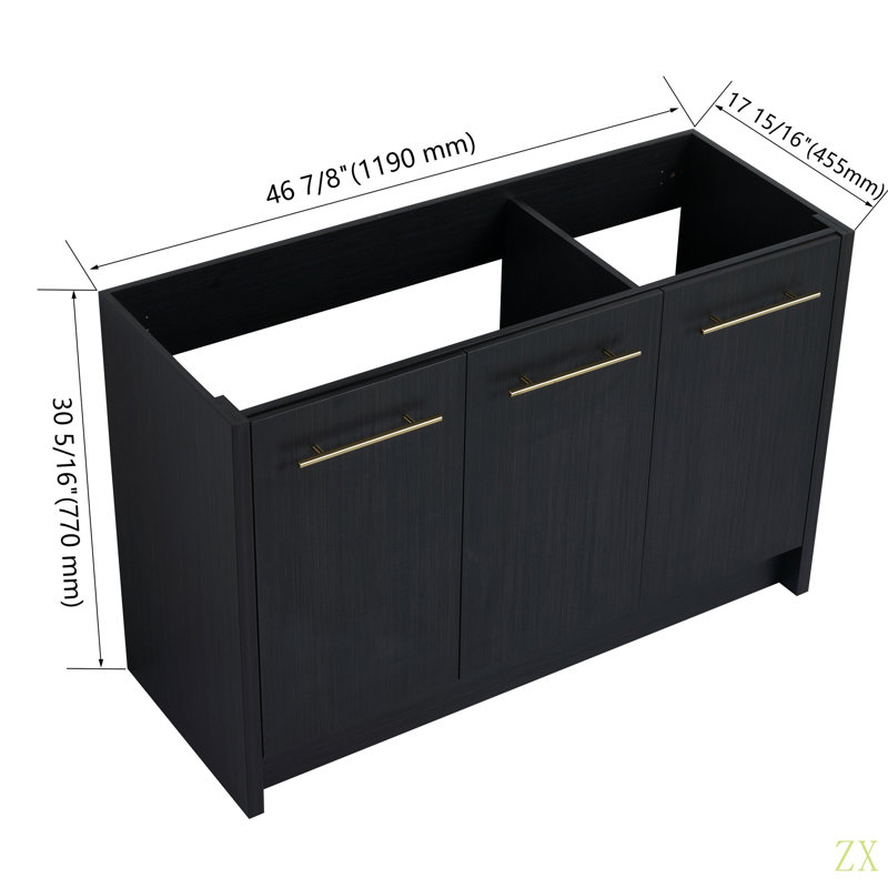Meuble-lavabo autoportant 48 po (sans lavabo supérieur)