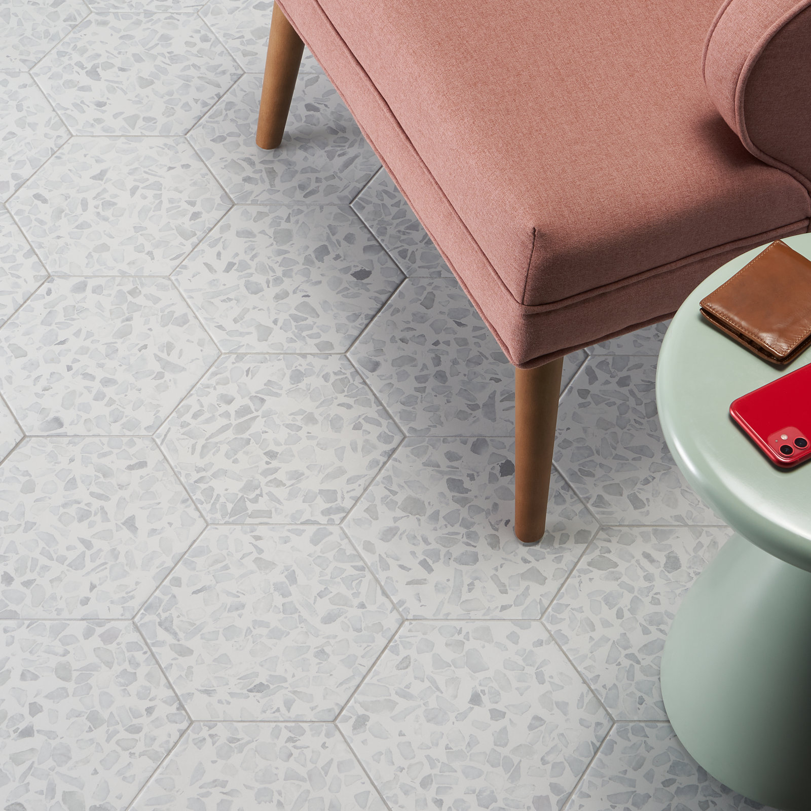 Jurassic Hex 9" Porcelain Tile, Gray