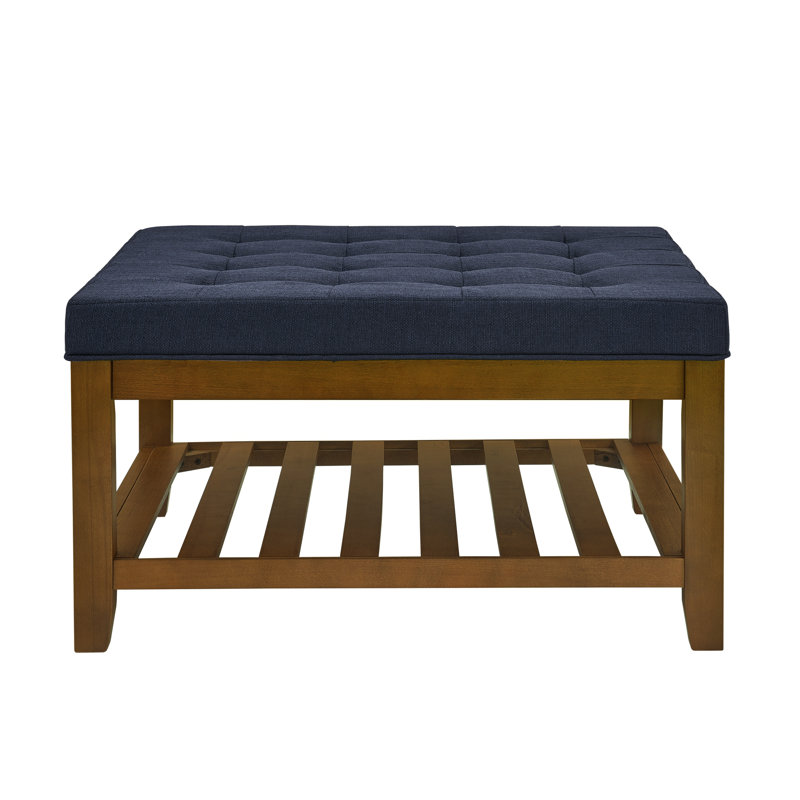 Upholstered Coffee Table, Navy Blue