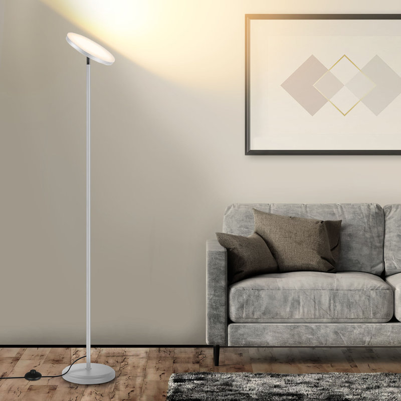 Kaweh 70.87'' Smart LED Floor Lamp - WiFi & Remote Control, Dimmable Lighting for Living Room, Silver Grey