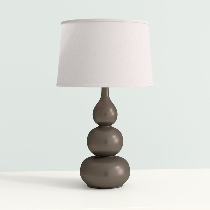 Brankovice Ceramic Table Lamp, Gloss Charcoal