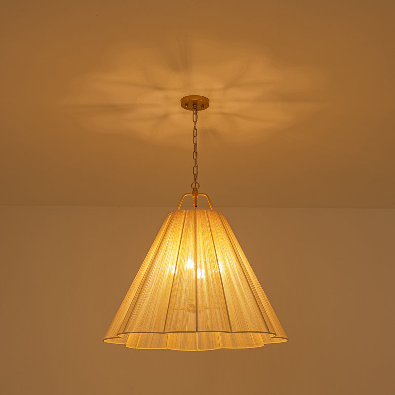 Haven 4-Light Cotton Thread Pendant Light with Textured Shade and Adjustable Chain