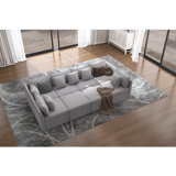 8 - Piece Upholstered Modular Corner Sectional With Storage Ottoman