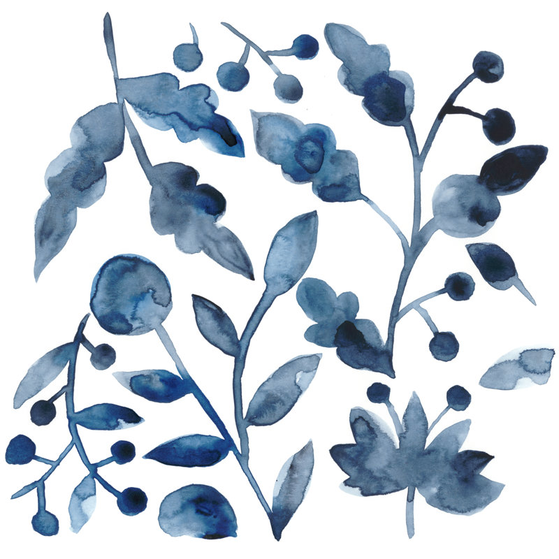 Indigo Ornament V 1 Piece Wrapped Canvas Painting, 51cm H x 51cm W x 3.8cm D