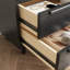 Table de chevet 2 tiroirs Mid-Century avec prises-1835726614