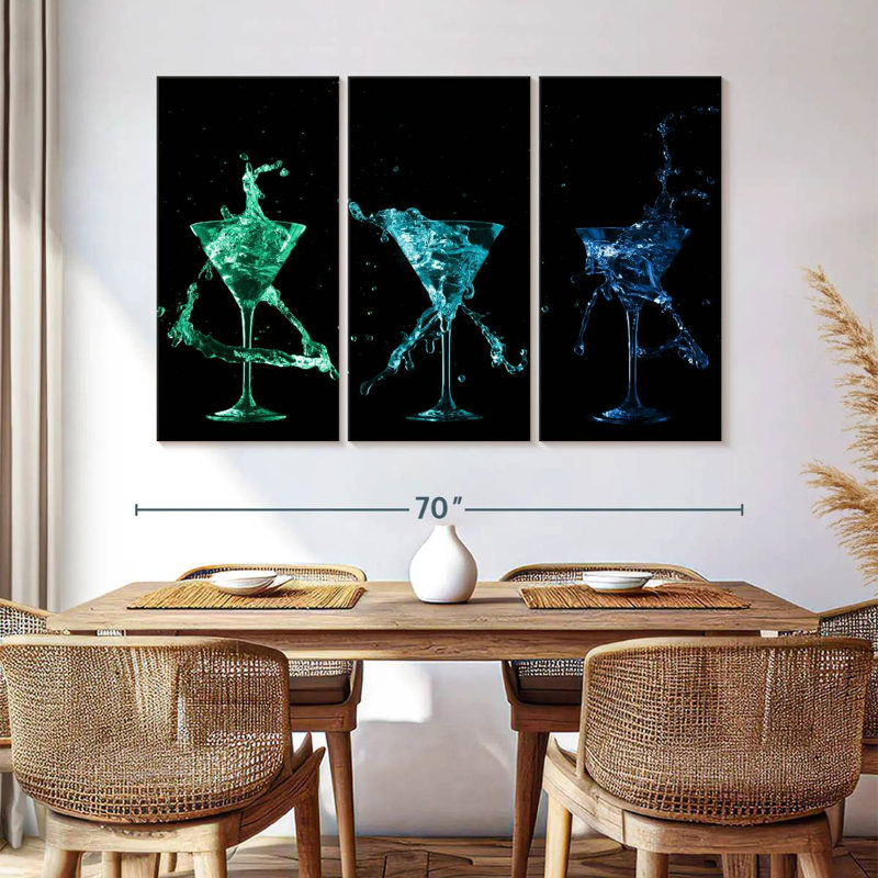 Yarlin Martini Cocktails Spill, 36" H x 57" W