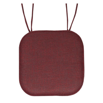Herringbone Stitch Memory Foam Non-Slip 16" x 16" Chair Cushion Pad with Ties by Sweet Home Collection