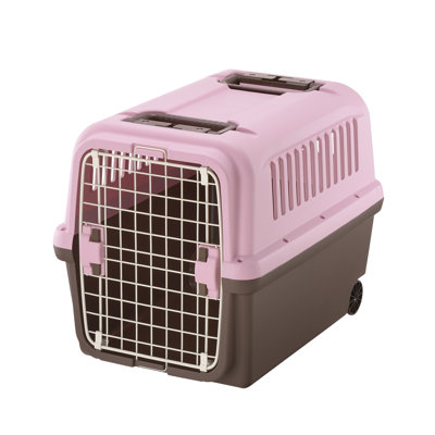 Richell E-Z Mobile Pet Carrier, Wheeled Pet Carrier for Dogs and Cats